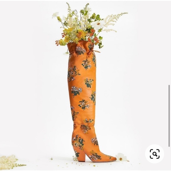 NWB Tory Burch Lila 90 Gathered Embroidered OTK Boot - Picture 3 of 9